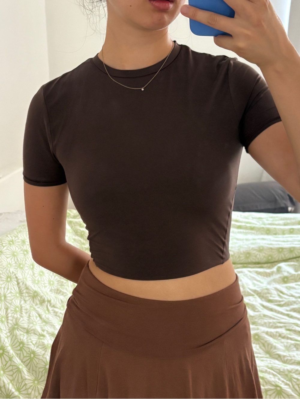 lululemon athletica Short Sleeve Brown Crop Top